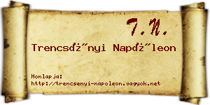 Trencsényi Napóleon névjegykártya